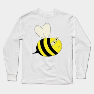 A Cute Chubby Bee Wearing Glasses Long Sleeve T-Shirt